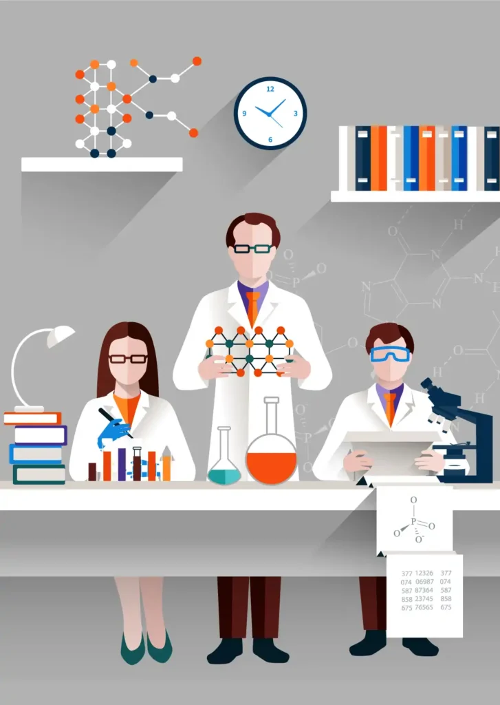 Científicos y profesores colaborando en el diseño e ingeniería de laboratorios portátiles para colegios. Ideación y desarrollo de soluciones educativas experimentales innovadoras.