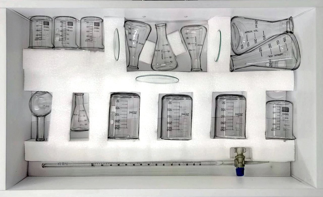 Bandeja 4 Química Biología Laboratorio escolar integrado doble