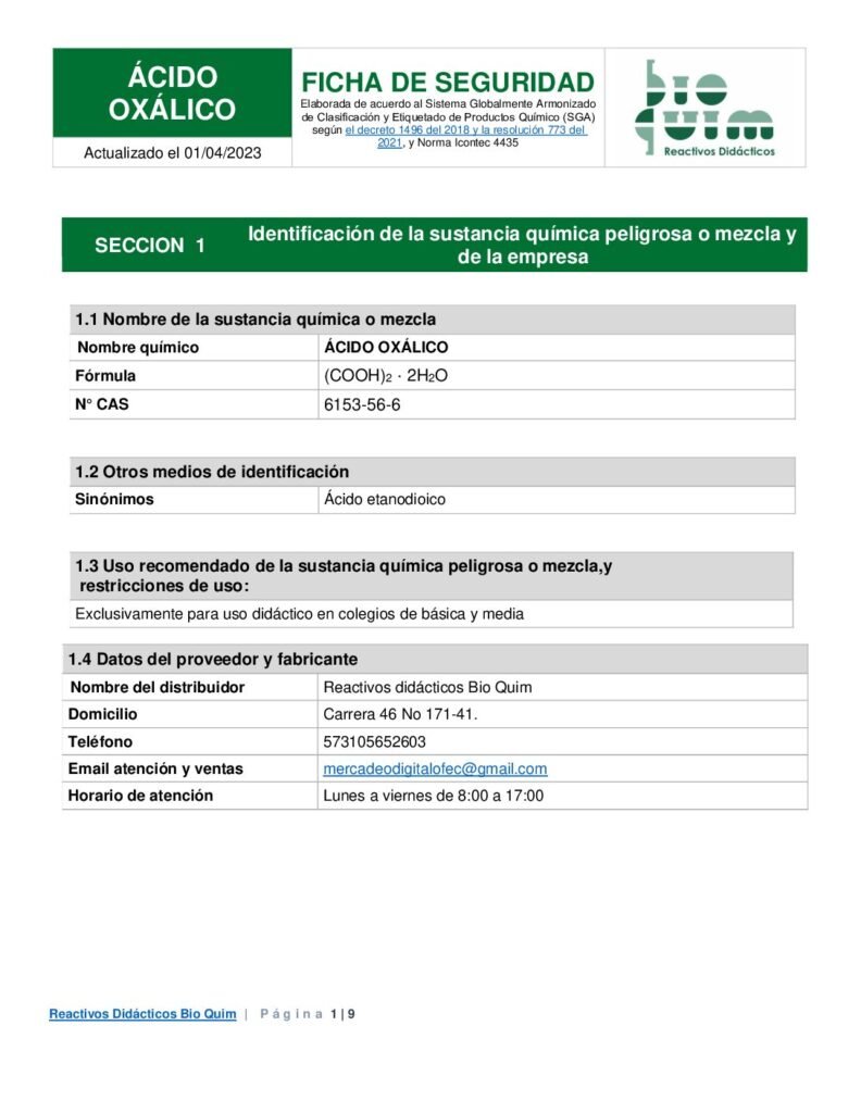 thumbnail of ÁCIDO OXÁLICO