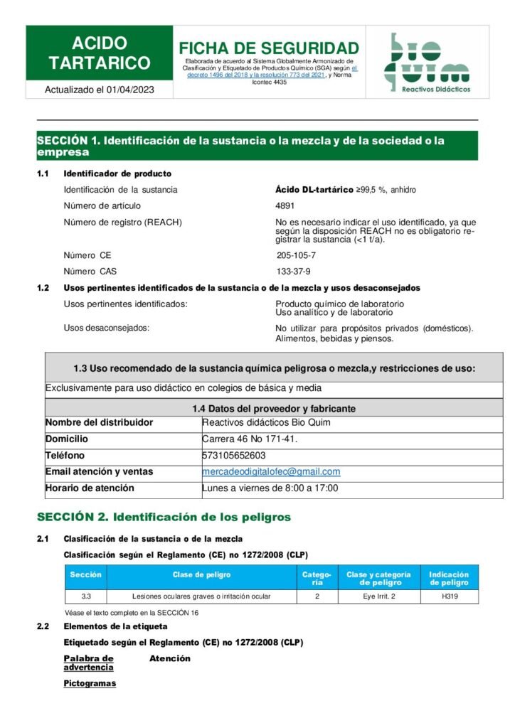 thumbnail of ACIDO TARTARICO