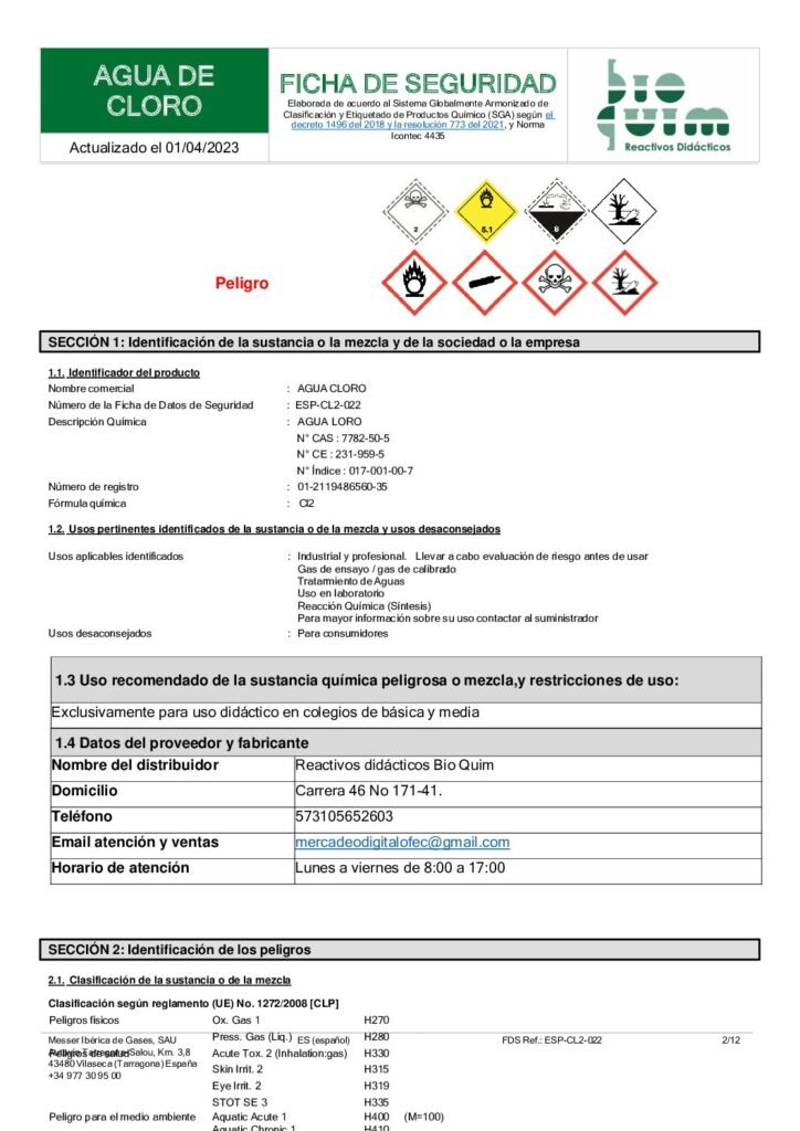 thumbnail of AGUA DE CLORO