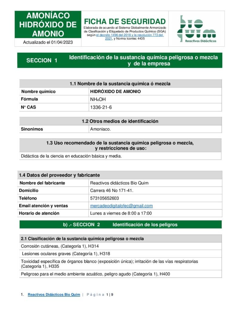 thumbnail of AMONÍACO HIDRÓXIDO DE AMONIO pdf