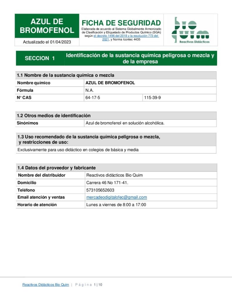 thumbnail of AZUL DE BROMOFENOL Solución al 0.04 0809