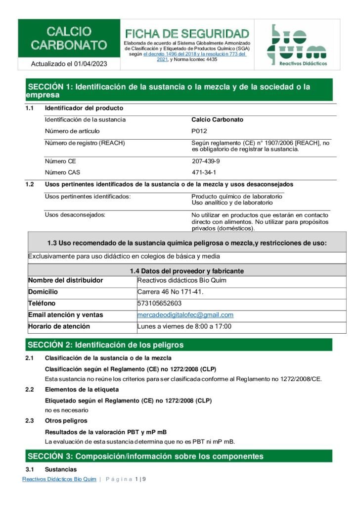 thumbnail of CALCIO CARBONATO