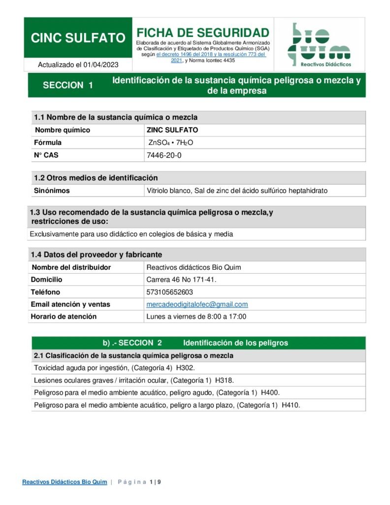 thumbnail of CINC SULFATO