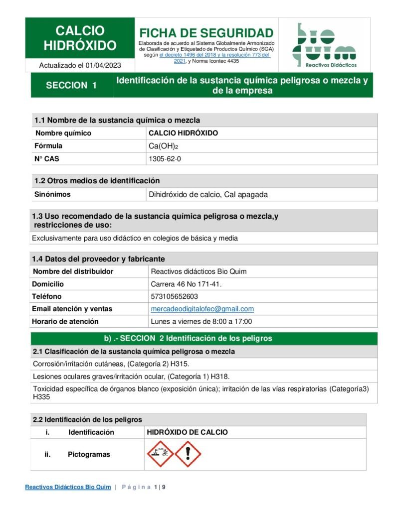 thumbnail of HIDRÓXIDO DE CALCIO