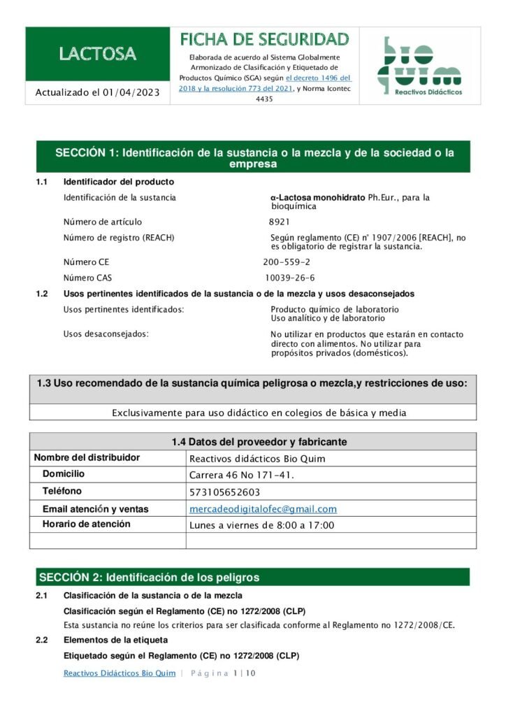 thumbnail of LACTOSA POLVO