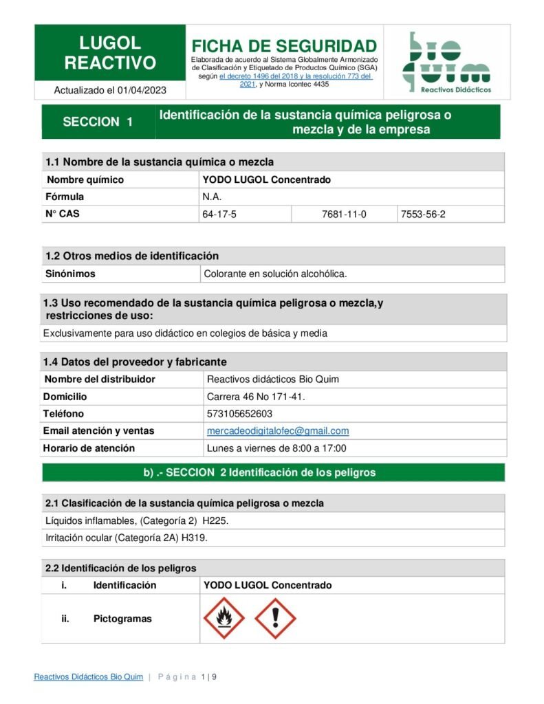 thumbnail of LUGOL REACTIVO