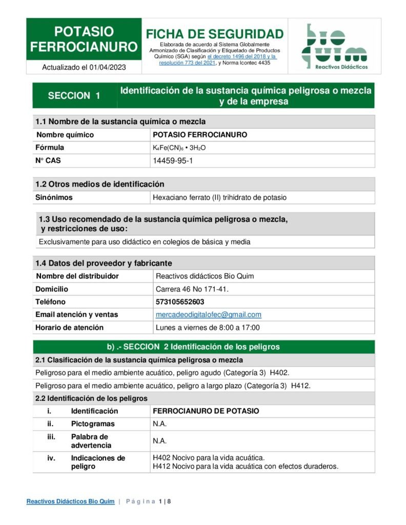 thumbnail of POTASIO FERROCIANURO