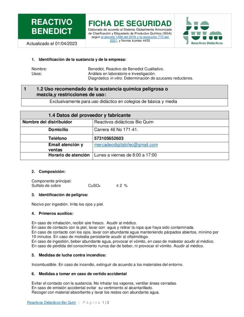 thumbnail of REACTIVO DE BENEDICT