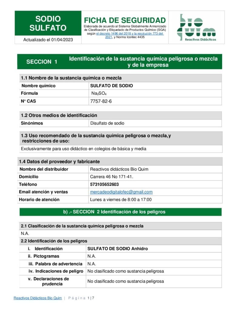 thumbnail of SODIO SULFATO